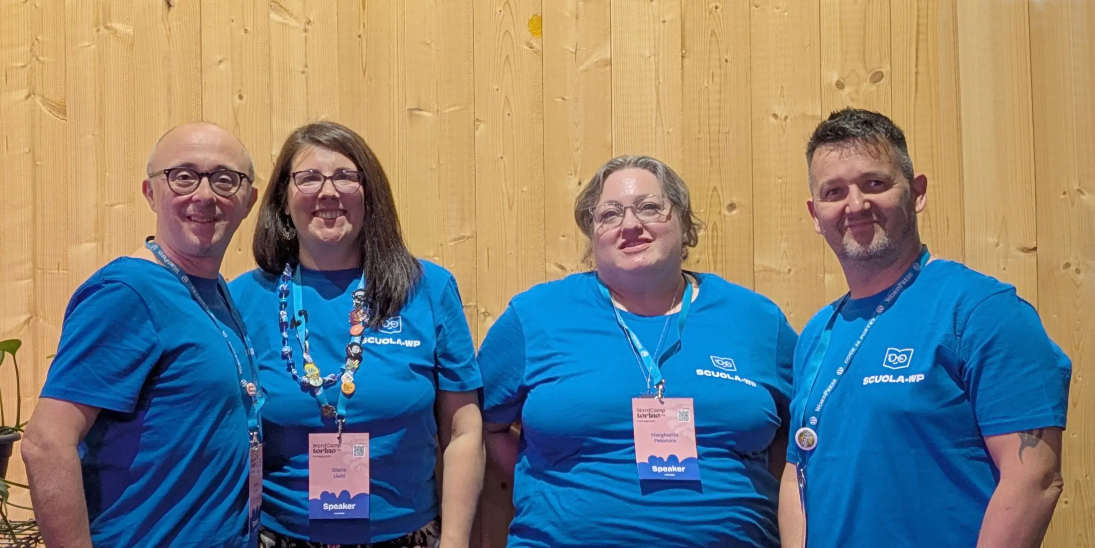 Il team di Scuola WP: da sinistra Stefano Cassone, Gloria Liuni, Margherita Pelonara e Dennis Ploetner
